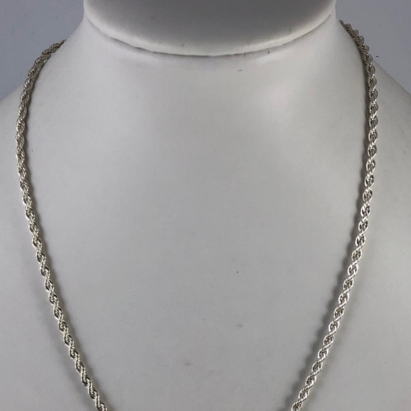 Sterling Silver 16 Inch Rope Chain Necklace - Picture 3 of 4